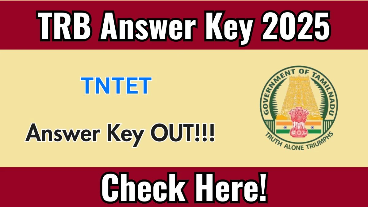 TRB TNTET Answer Key 2025 OUT Download Link Available