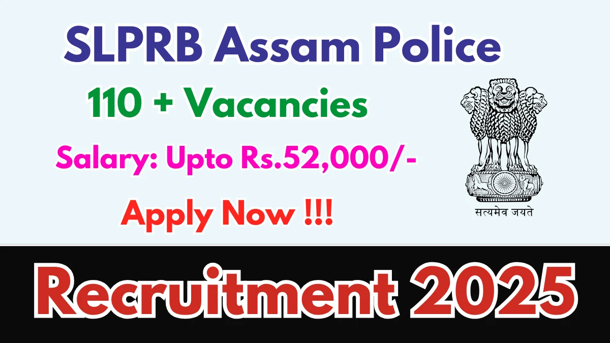 SLPRB Assam Police Safai Karmachari Recruitment 2025: Apply for 112 Posts