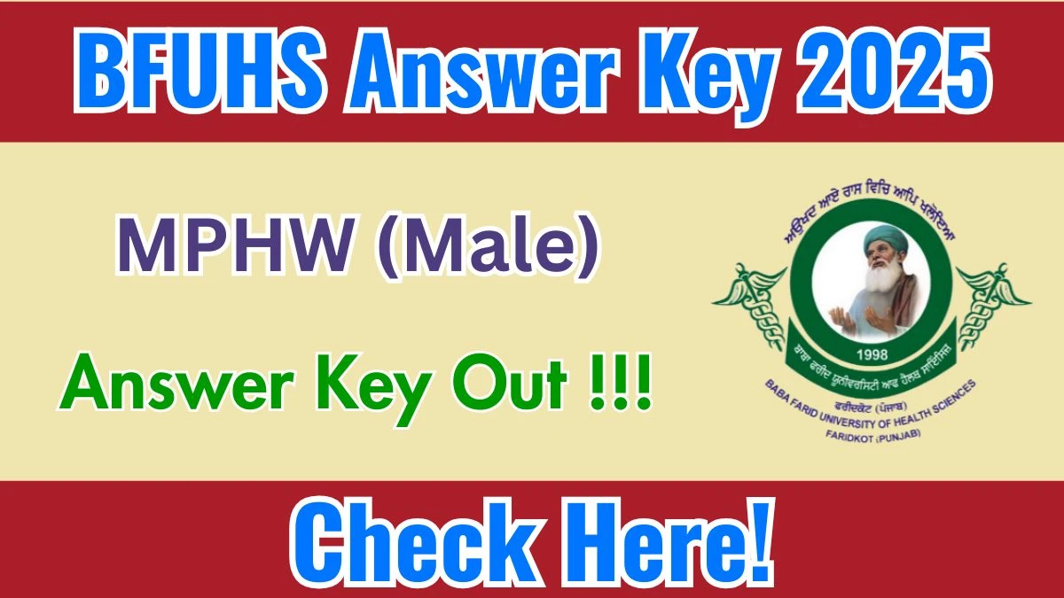 BFUHS MPHW (Male) Answer Key 2025 OUT Download Link Available