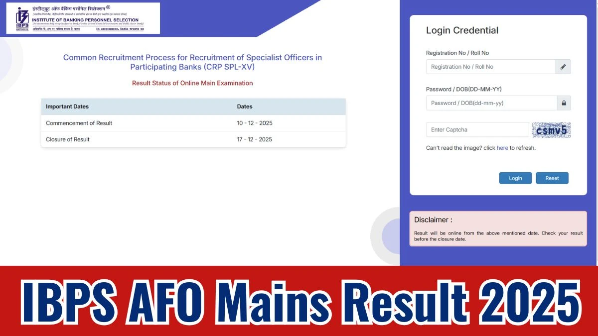 IBPS AFO Result 2025 OUT at ibps.in - Download Link Here