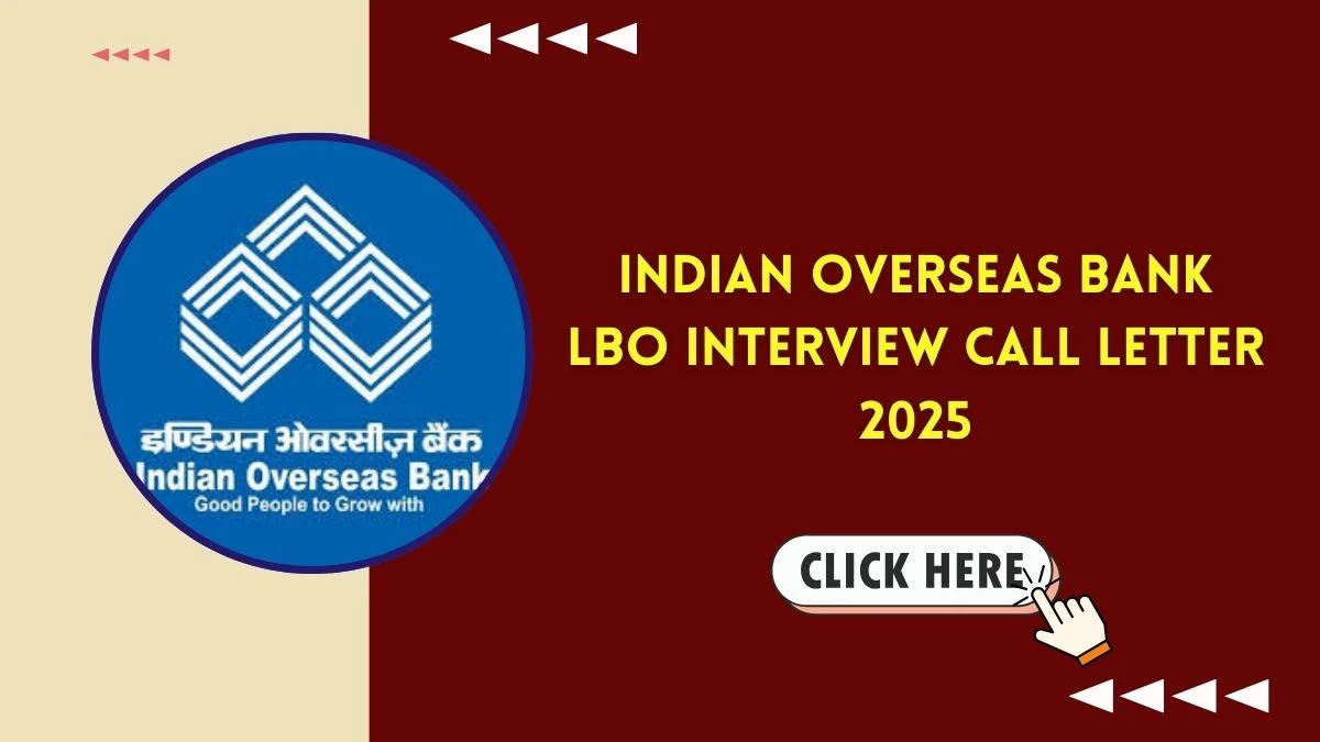 Download IOB Local Bank Officer (LBO) Admit Card 2025 OUT at iob.in