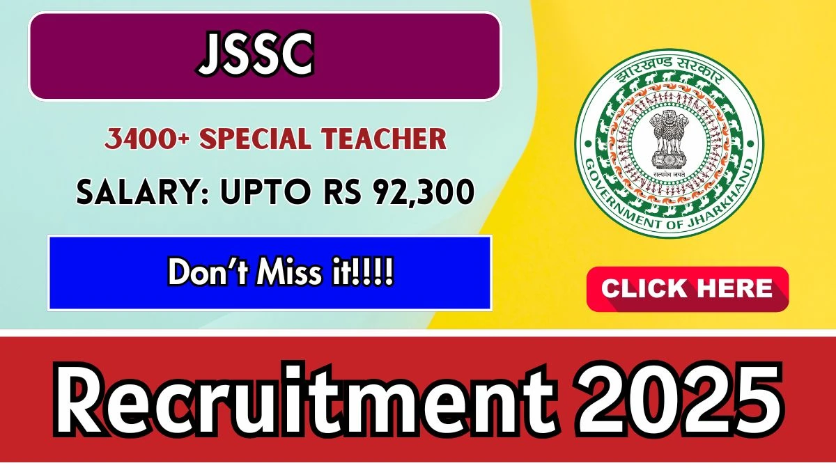 JSSC Special Teacher Recruitment 2025: Apply for 3451 Posts