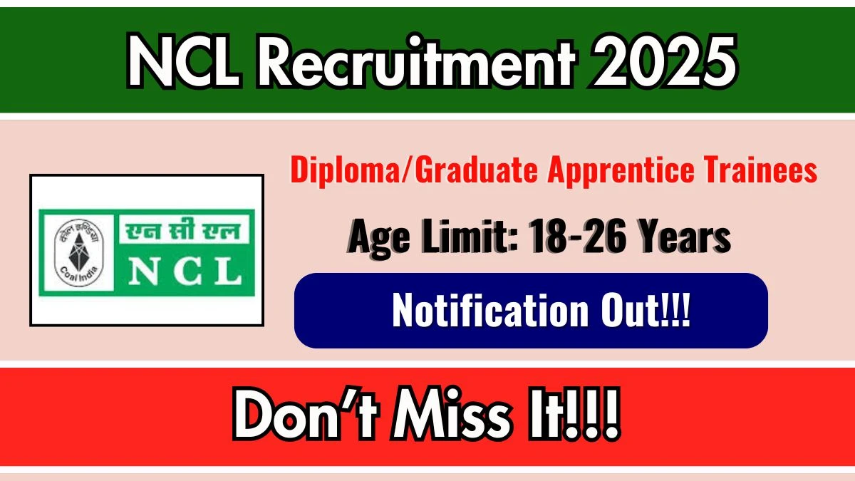NCL Diploma/Graduate Apprentice Trainees Recruitment 2025: Apply for 94 Posts