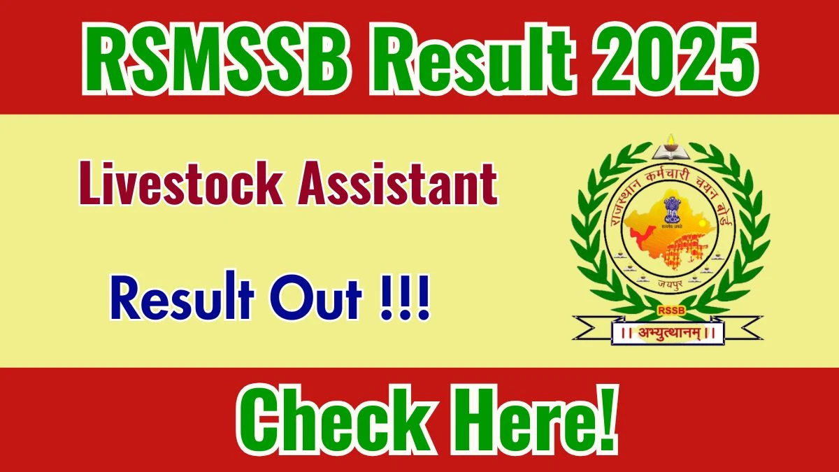 RSSB LSA Final Result 2025 OUT at rssb.rajasthan.gov.in - Download Link Here