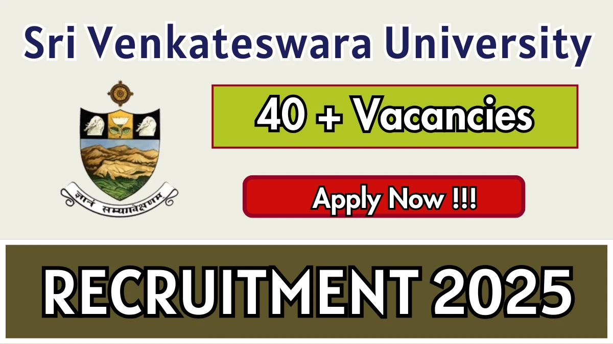 Sri Venkateswara University Project Associate, Lab Assistant and More Recruitment 2025: Apply for 41 Posts