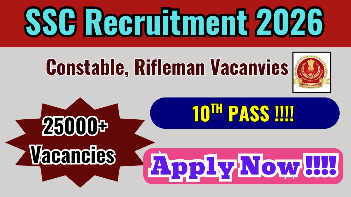 SSC Constable, Rifleman Recruitment 2025: Apply for 25487 Posts