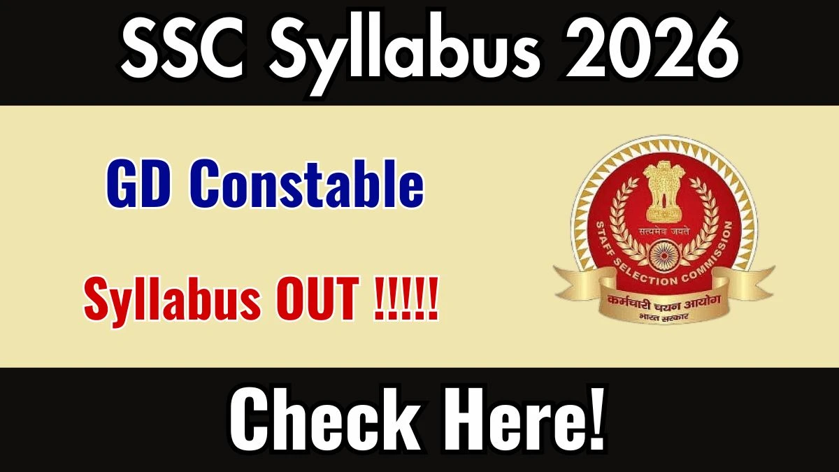 SSC GD Syllabus 2025 OUT Download PDF at ssc.gov.in
