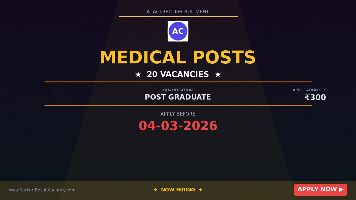 ACTREC Recruitment 2026 - Medical Posts