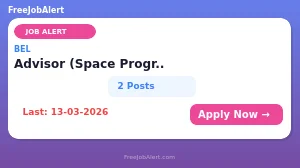 BEL Recruitment 2026 - Apply Offline for Advisor Posts BEL Recruitment 2026 - Apply Offline for Advisor Posts