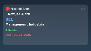 BEL Management Industrial Trainee Recruitment 2026 - Walkin
