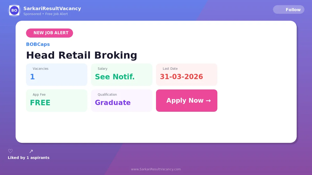 BOBCaps Recruitment 2026