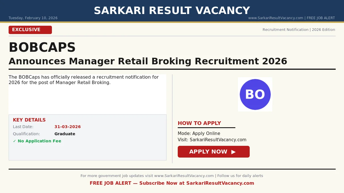 BOBCaps Recruitment 2026