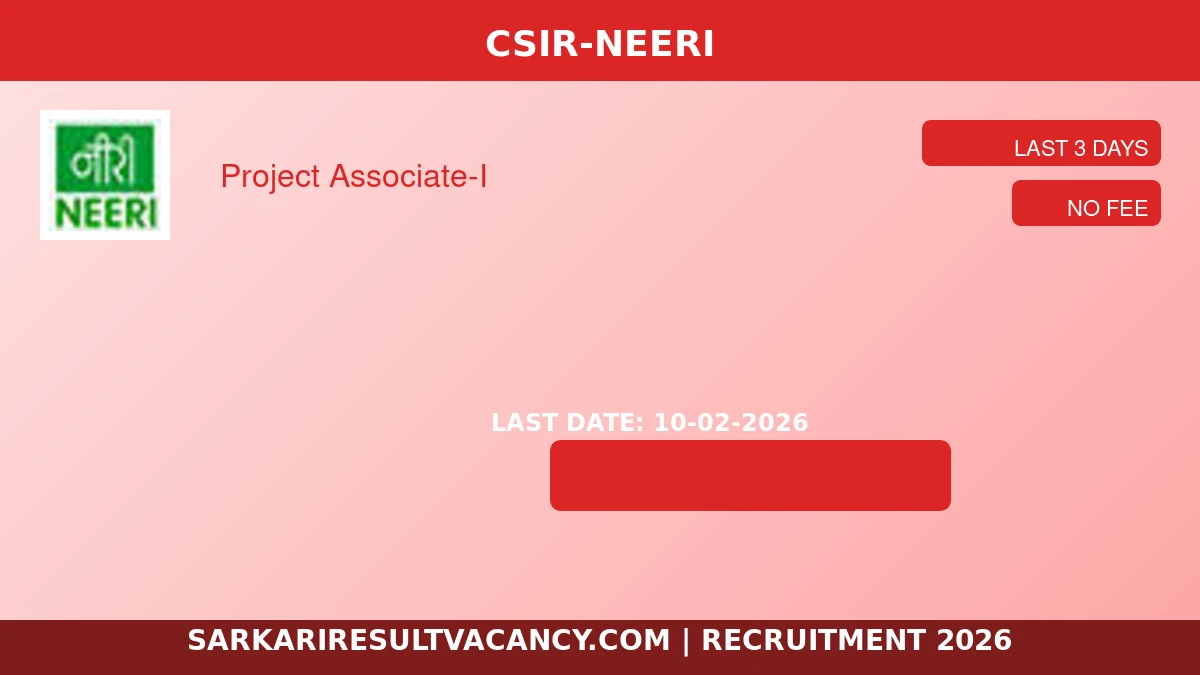 CSIR-NEERI Recruitment 2026 - Walk-in Interview