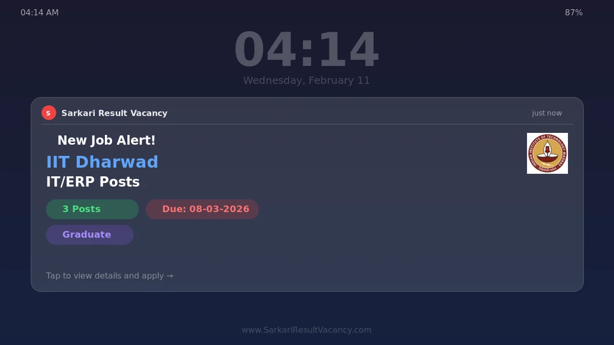 IIT Dharwad Recruitment 2026