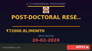 IIT Gandhinagar Post-Doctoral Researcher Recruitment 2026 - Apply Online