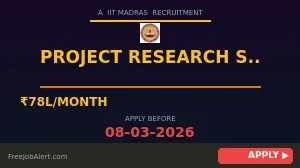 IIT Madras Project Research Scientist - III Recruitment 2026 - Apply Online