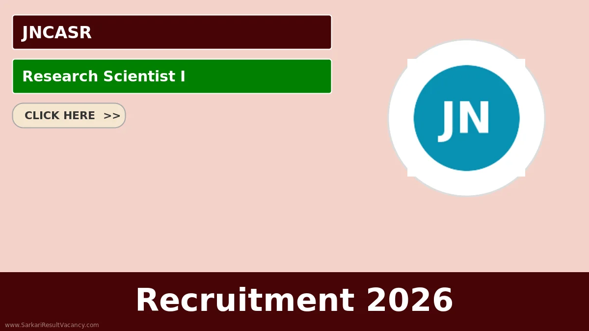 JNCASR Recruitment 2026