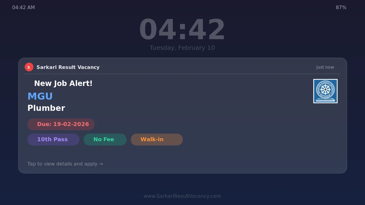 MGU Recruitment 2026