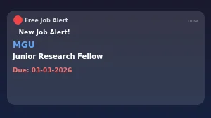 MGU Junior Research Fellow Recruitment 2026 - Apply Online