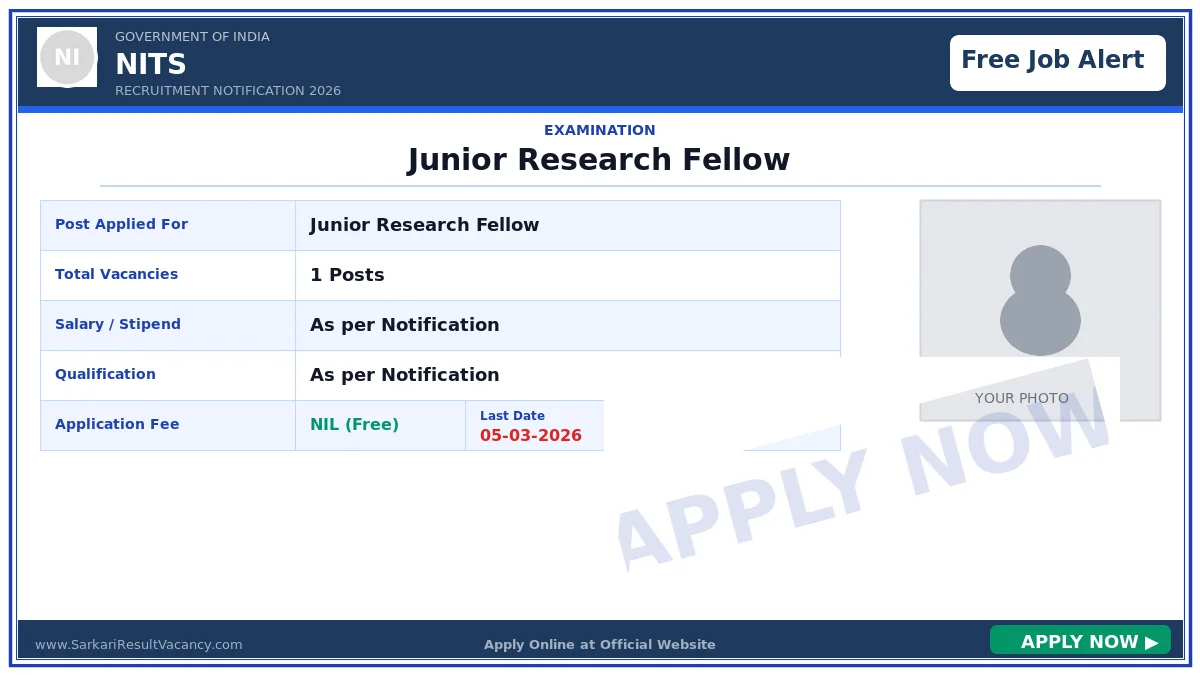 NIT Silchar JRF CSIR Research Recruitment 2026