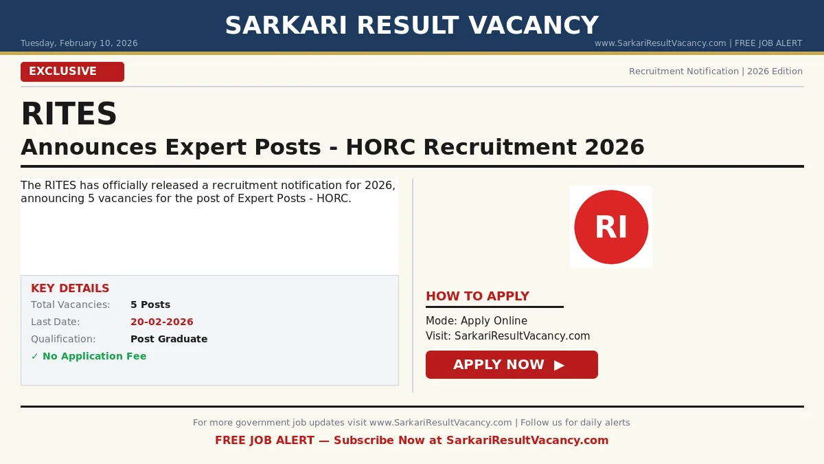 RITES Recruitment 2026