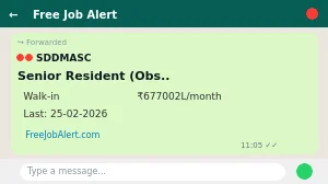SDDMASC Recruitment 2026 - Walkin for 16 Senior Resident Posts