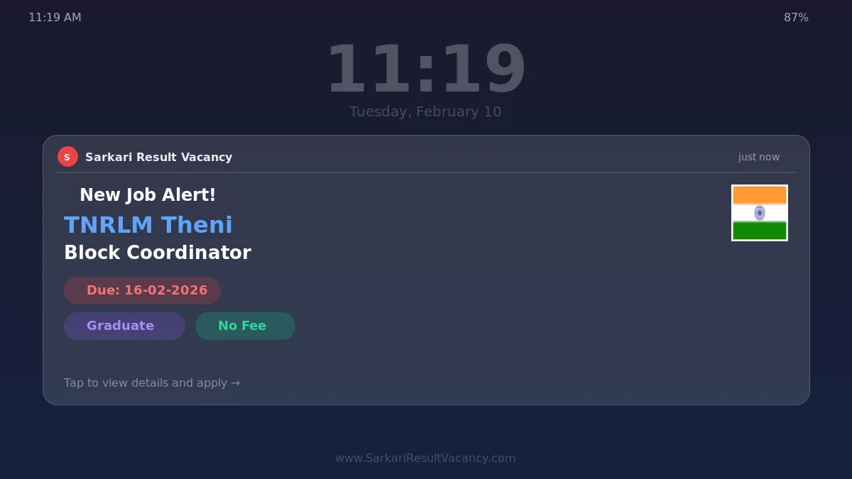 TNRLM Theni Recruitment 2026
