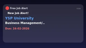 YSP University Guest Faculty Recruitment 2026 - Walkin