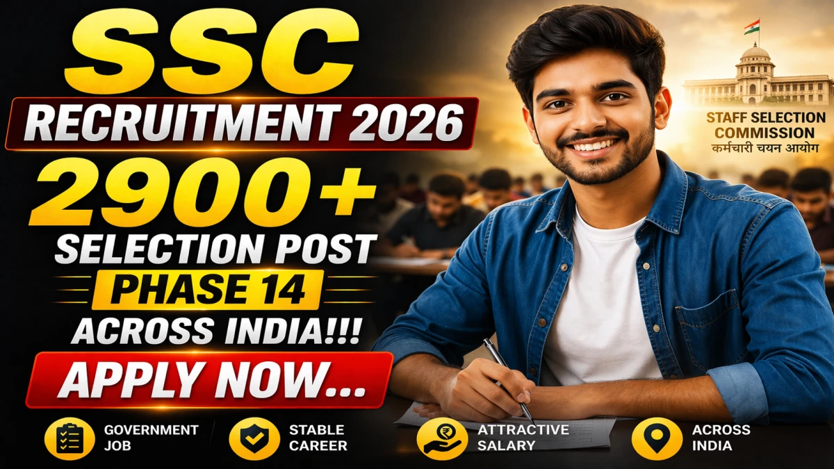 SSC Selection Post Phase 14 Recruitment 2026: Apply for 2919 Posts