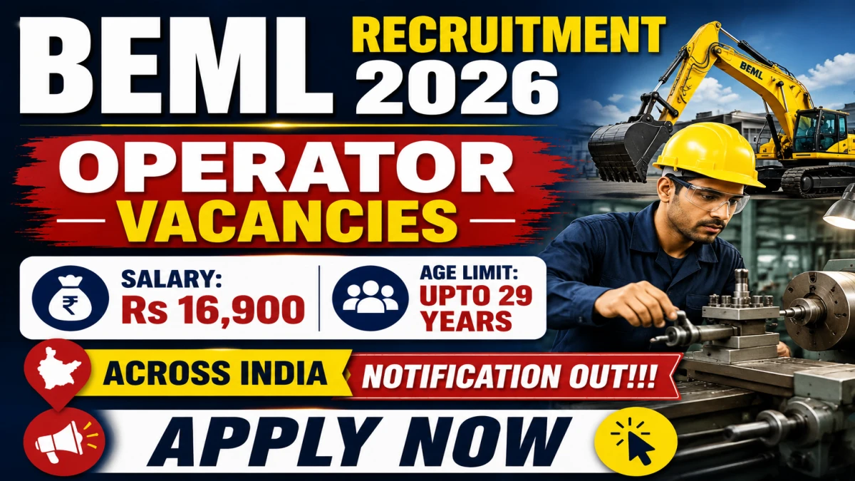 BEML Operator Recruitment 2026: Apply for 362 Posts