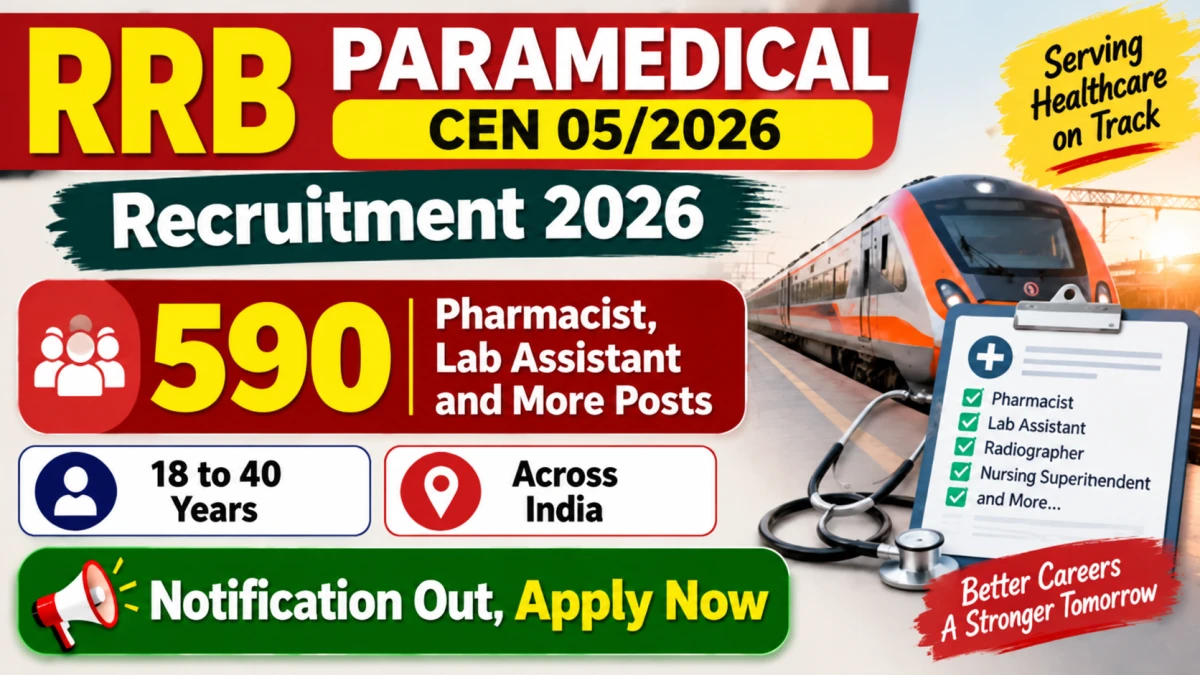 RRB Pharmacist, Lab Assistant and More Recruitment 2026: Apply for 590 Posts